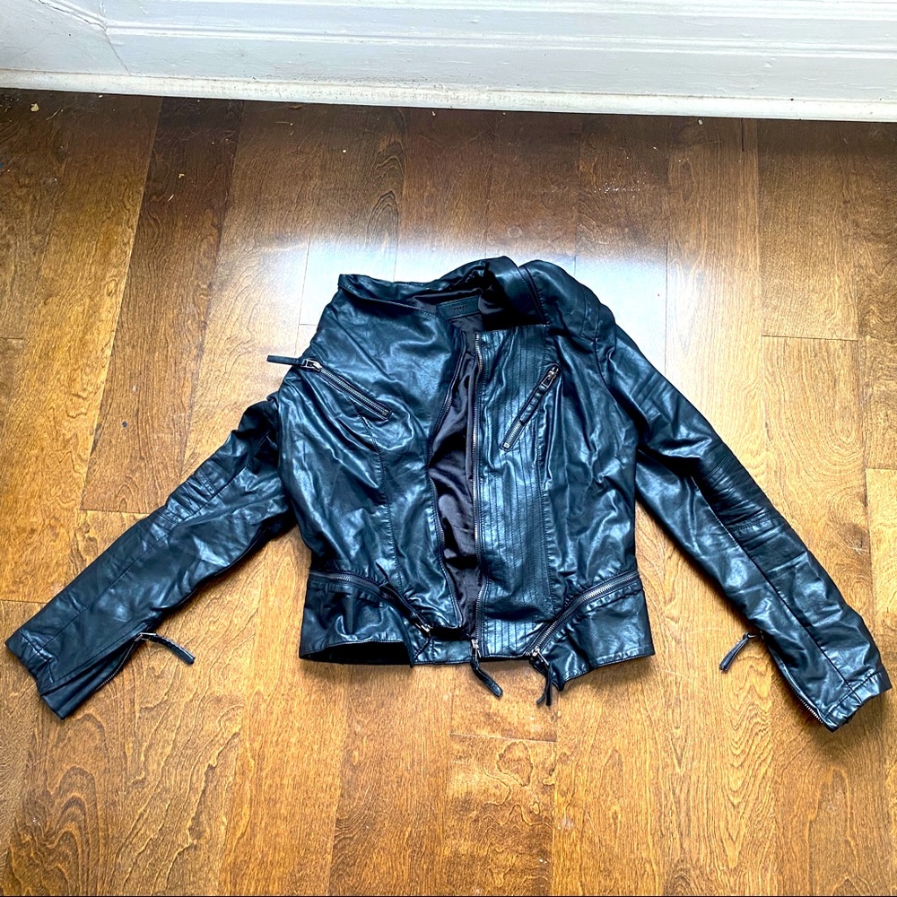 BlankNYC Black Faux Leather Moto Jacket
